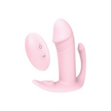 Вибратор тройной с пультом ДУ для анальной вагинальной и клиторальной стимуляции розовый TRI-PLEASURER
