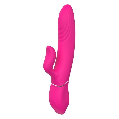 Вибратор кролик с отростком для клитора розовый Dreamtoys Essentials Duo Thruster 