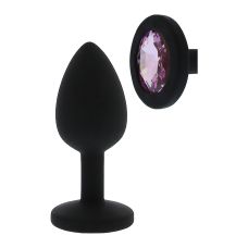 Анальна пробка з рожевим кристалом