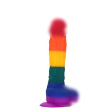 Радужный фаллоимитатор реалистичный на присоске COLOURFUL LOVE DILDO