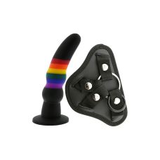 Страпон жіночий Райдужний COLOURFUL LOVE STRAP ON SOLID DILDO