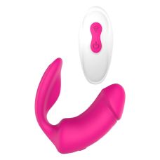 Подвійний вагінально-кліторальний вібратор з рожевим пультом Dream Toys Essentials