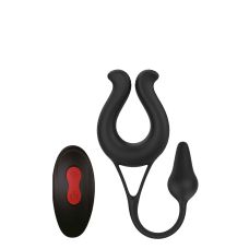 Вібратор для пар із анальною пробкою і з пультом управління чорного кольору Dream Toys