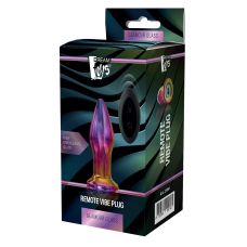 Анальна скляна вібропробка з переливами фіолетового кольору з пультом ДК Dream Toys GLAMOUR GLASS PLUG