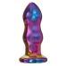 Анальна вібропробка дворівнева скляна з переливами фіолетового кольору  з пультом ДК Dream Toys GLAMOUR GLASS