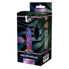 Анальна вібропробка дворівнева скляна з переливами фіолетового кольору  з пультом ДК Dream Toys GLAMOUR GLASS