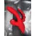 Вакуумный стимулятор тройной с отростком для клитора красного цвета Dream Toys REVOLUTION ANNA