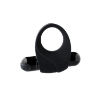 Эрекционное виброкольцо черного цвета Dream Toys Ramrod Vibrating Cockring With Big Bullet Black