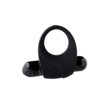 Ерекційне віброкільце чорного кольору Dream Toys Ramrod Vibrating Cockring With Big Bullet Black