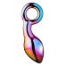 Анальный пробка с кольцом из боросиликатного стекла разноцветная Dream Toys Glamour glass chunky ring plug