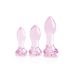 Набір анальних пробок скляних рожевого кольору DreamToys Glaze Rosebud 3 штуки Набір анальних пробок скляних рожевого кольору DreamToys Glaze Rosebud 3 штуки