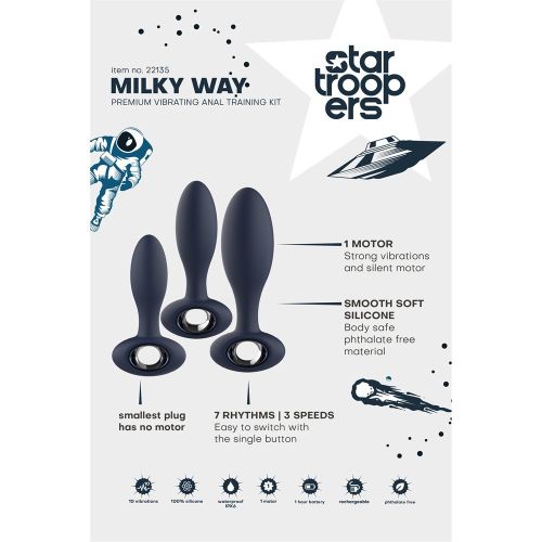 Набор виброанальных стимуляторов синего цвета Dream Toys Startroopers Milky Way размеры S, M, L