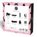 Набор БДСМ на 7 предметов черного цвета Dream Toys Pleasure Box Lets Go Kink наручники, маска, флогер, зажимы, веревка, свечи 