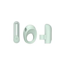 Набір секс іграшок для пари Кільце ерекційне з віброкулею і вібратор на пальчик м'ятного кольору Dream Toys GLAM