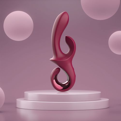 Вібратор-кролик із ручкою гачком червоний Dreamtoys Glam Duo Vibrator