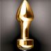 Анальная пробка золотистого цвета с серебристым камушком Pipedream FF Gold