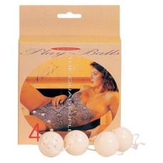 Вагінальні кульки на зчіпці бежеві Seven Creations 4 штуки