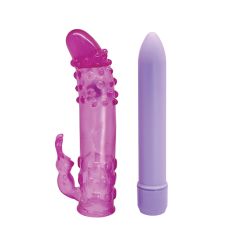 Вибратор классический с насадкой Seven Creations DUO TOUCH