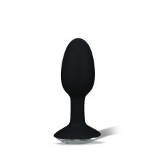 Анальная пробка черная со стразом CRYSTAL AMULET SILICONE BUTT PLUG LARGE