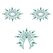 Прикраси для грудей та бікіні зі стразами зелено-блакитного кольору Petits Joujoux Gloria