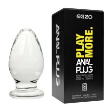 Анальный плаг из стекла прозрачного цвета EGZO 