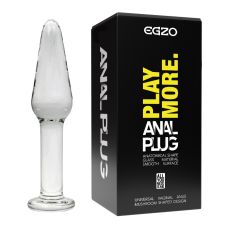 Анальный плаг из стекла прозрачного цвета EGZO 