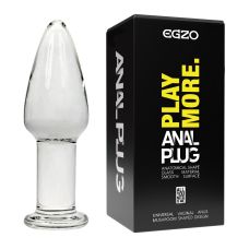 Анальный плаг из стекла прозрачного цвета EGZO 