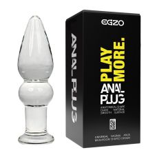 Анальный плаг из стекла прозрачного цвета EGZO 