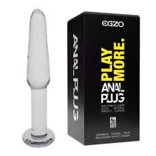 Анальный плаг из стекла прозрачного цвета EGZO 