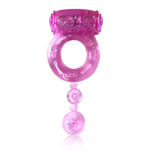 Эрекционное вибро кольцо с хвостиком для стимуляции клитора 1,6 см силиконовое Eroman фиолетовое