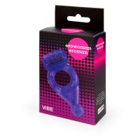 Эрекционное кольцо для члена с вибрацией фиолетовое