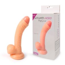 Фалоімітатор 14 см/3 см ультра реалістик з мошонкою на присоску вініловий EROKEY