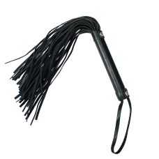 Батіг з петлею на рукояті з екошкіри чорного кольору EROKEY 39 см