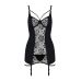 Сексуальный пеньюар с кружевом PAULINE CHEMISE black S/M - Passion