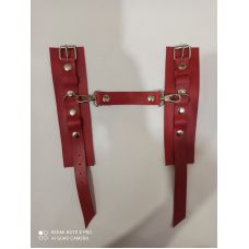 Премиум наручники из натуральной кожи красного цвета Easy Life BDSM Desire Soft Skin BDSM Desire 