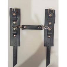 Премиум наручники БДСМ из натуральной кожи черного цвета Easy Life BDSM Desire 