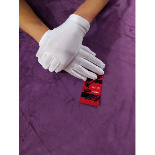 Сексуальные  женские перчатки короткие белые Easy Life BDSM Desire размер S/L 