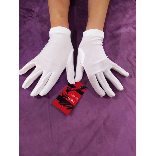 Сексуальные  женские перчатки короткие белые Easy Life BDSM Desire размер S/L 
