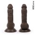 Фалоімітатор 12,5 / 3,6 см реалістичний з яєчками на присоску коричневий PVC