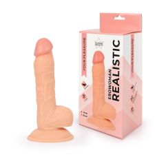 Фалоімітатор 12,5 см/3,6 см реалістичний з яєчками вініловий на присоску Erowoman тілесний