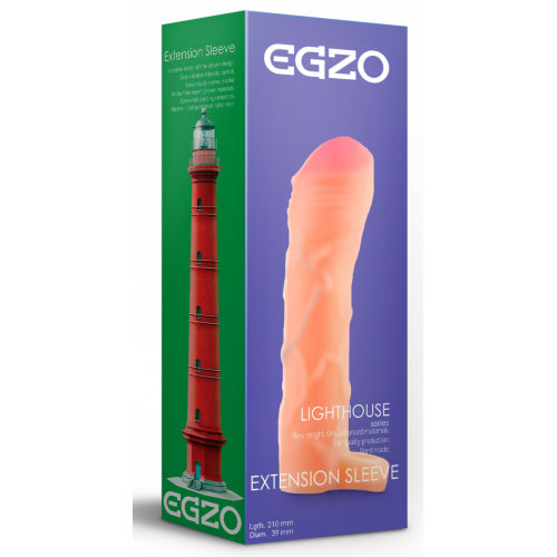 Насадка на пенис из киберкожи удлиняющая EGZO телесный