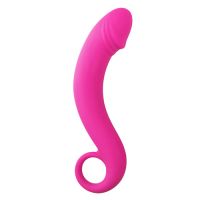 Массажер простаты реалистичный изогнутой формы розового цвета EasyToys Curved Dong