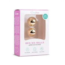 Вагинальные шарики без сцепки металлические золотистого цвета EasyToys 2 штуки диаметр 22 мм