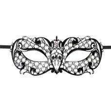 Маска на глаза в венецианском стиле металлическая с камнями черного цвета EasyToys