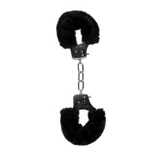 Наручники металеві пухнасті чорні для рольових ігор EASYTOYS Furry Handcuffs