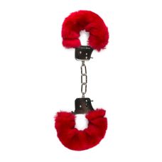 Наручники металеві пухнасті червоні для рольових ігор EASYTOYS Furry Handcuffs