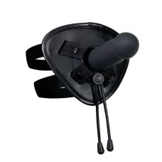 Ремінний вібрострапон з 2 насадками та пультом управління чорний Evolved Novelties Heavenly Harness