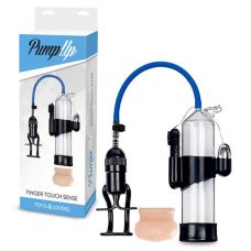 Вакуумна помпа з мастурбатором Вагіною та вібрацією чоловіча прозоро чорна Toyz4lovers Easy Touch Sense
