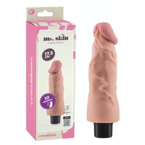 Вібратор реалістичний бежевий CRUSHIOUS Mr. Skin 10 режимів