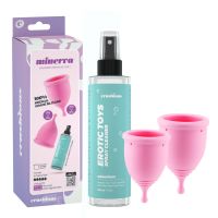 Набор менструальных чаш с чехлом и очистителем игрушек CRUSHIOUS Minerva размеры S и L 150 мл